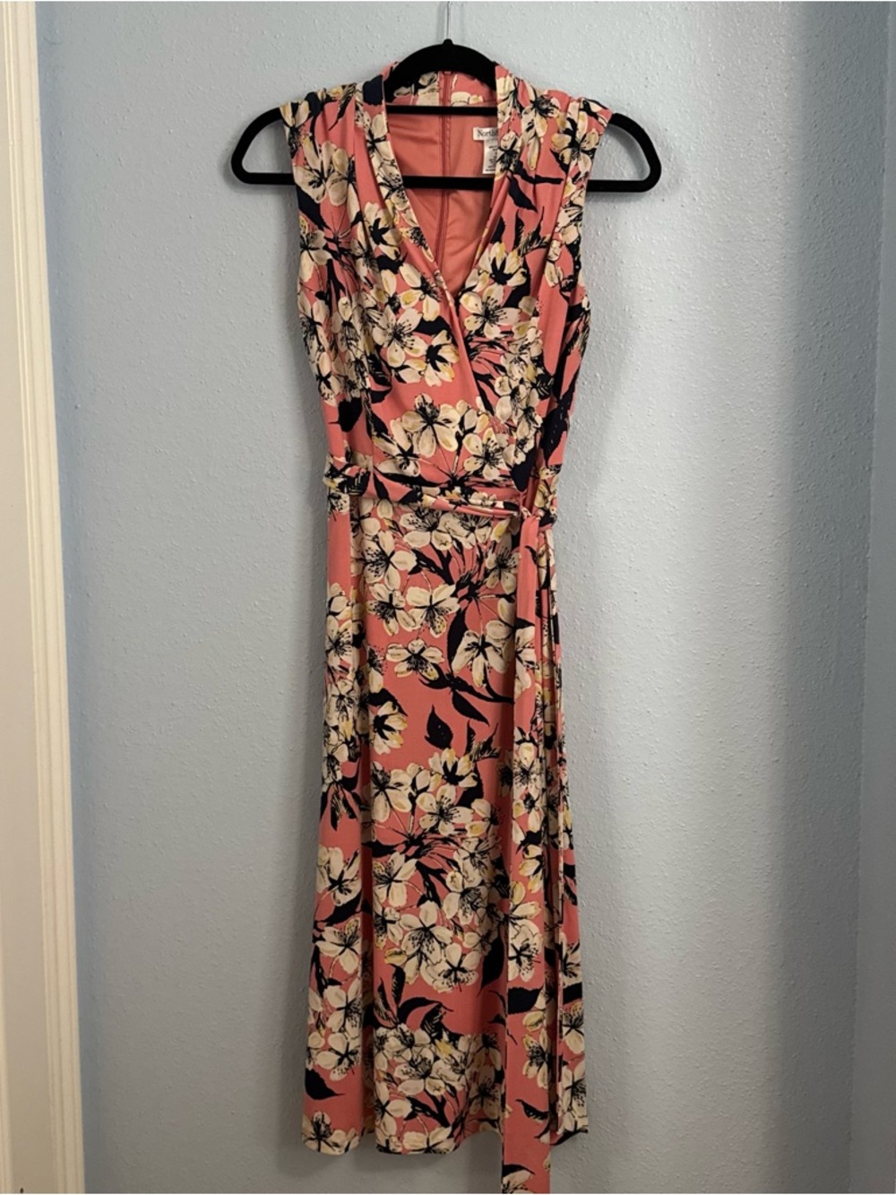 NorthStyle Coral Floral Wrap Maxi Dress